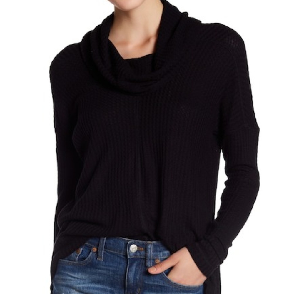 Lucky Brand Women's Cowl-Neck Waffle knit sweater